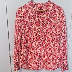 Talbots Pink and White Floral Blouse